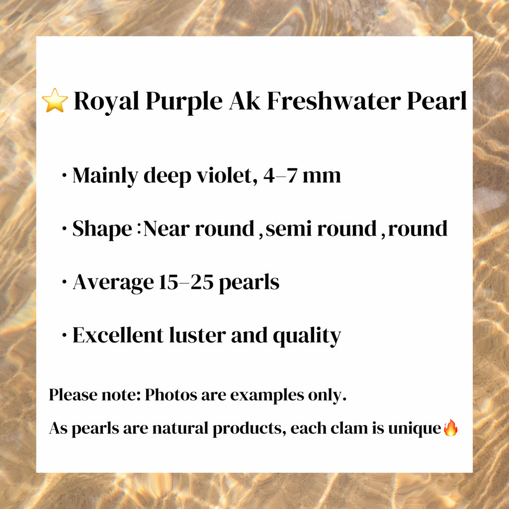 A05. Royal Purple AK Pearl Clam (15–25 Ak Pearls ) – Size: 4–7mm