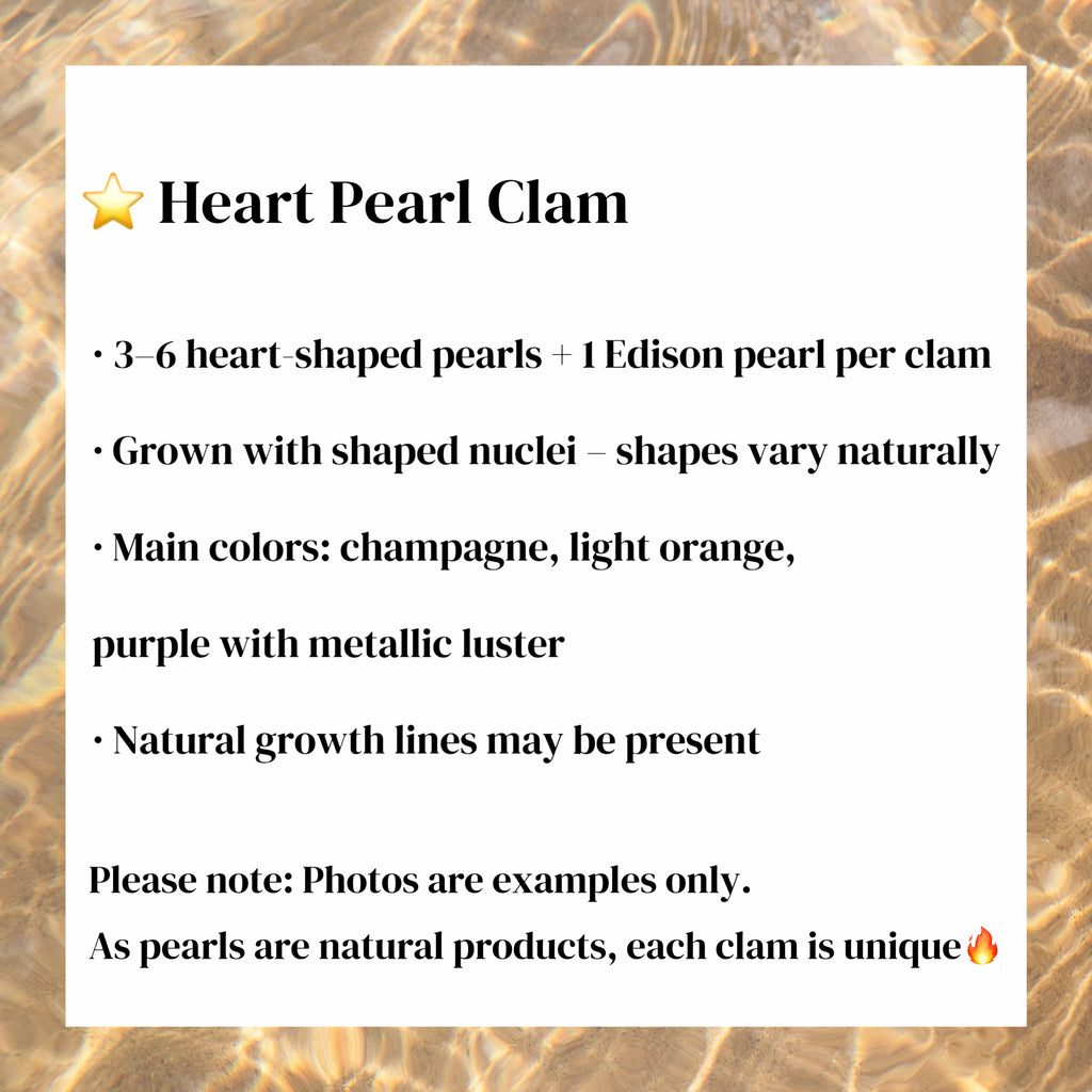 A01. Heart-Shaped Pearl Clam (3–6 Heart Pearls + 1 Edison Pearl)