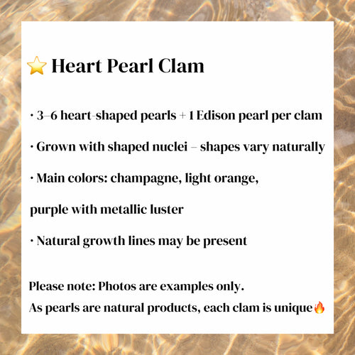 A01. Heart-Shaped Pearl Clam (3–6 Heart Pearls + 1 Edison Pearl)